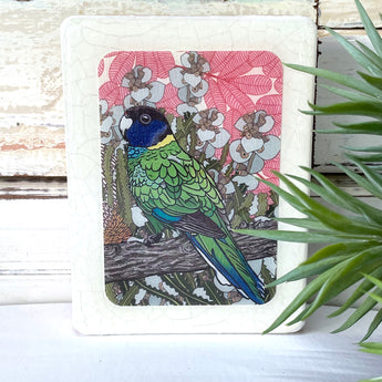 Mini Woodblock - Twenty Eight Parrot