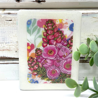 Mini Woodblock - Featherflower