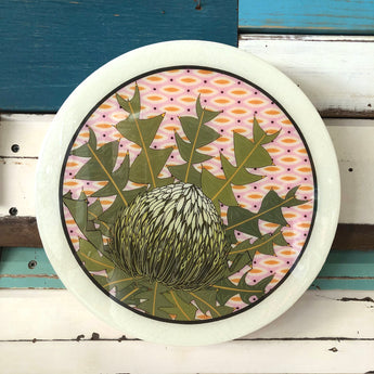 Roundy Woodblock - Bird's Nest Banksia