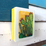 Mini Woodblock - Cactus Sunrise