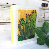 Mini Woodblock - Cactus Sunrise