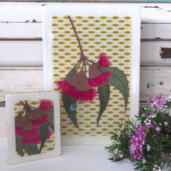 Mini Woodblock - Gum Blossom