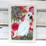 Medi Woodblock - Sulphur Crested Cockatoo