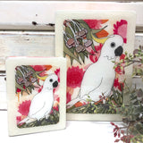 Medi Woodblock - Sulphur Crested Cockatoo