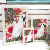 Maxi Woodblock - Sulphur Crested Cockatoo