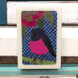 Medi Woodblock - Pink Robin