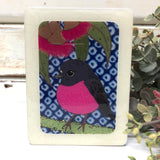 Mini Woodblock - Pink Robin