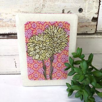 Mini Woodblock - Pink PomPom Everlasting