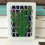 Mini Woodblock - Leafy Cactus