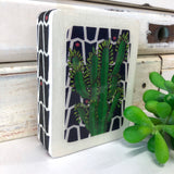 Mini Woodblock - Leafy Cactus