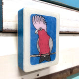 Mini Woodblock - Galah