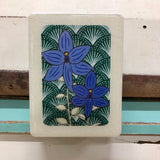 Mini Woodblock - Blue Orchid