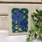 Mini Woodblock - Blue Orchid