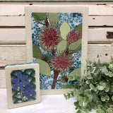 Mini Woodblock - Blue Orchid