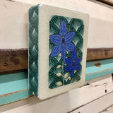 Mini Woodblock - Blue Orchid